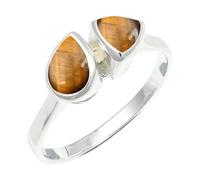 JEWELSTREZORO Anillo de plata de ley para hombres y mujeres, todos los tamaños, hecho a mano Jewerly TSR1260AA, 64 (20.4), Metal precioso Piedras preci, Ojo de tigre
