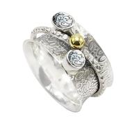 JEWELSTREZORO Anillo giratorio de piedras preciosas de plata de ley 925 para hombres y mujeres, todos los tamaños, hecho a mano Jewerly TSR1107AA, 47 (15.0), Metal precioso Piedras preci, Ópalo de