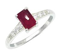 JEWELSTREZORO Anillo plata de ley 925 con piedras preciosas de Granate cabujón para hombres y mujeres para regalar joya TSR1239BS29_75 (23.9)