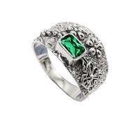 JEWELSTREZORO Pulsera de piedras preciosas de plata de ley 925, para hombre y mujer, joya hecha a mano TSR1122AA, 16, Metal precioso Piedras preci, Esmeralda criada en el laboratorio