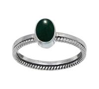 JEWELSTREZORO TSR109AA - Anillo de plata de ley 925 maciza para hombres y mujeres, hecho a mano, S, Metal Piedra preciosa., Jade verde