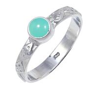 JEWELSTREZORO TSR111AA - Anillo de plata de ley 925 maciza para hombres y mujeres, hecho a mano, I, Metal Piedra preciosa., Calcedonia agua
