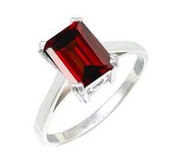 JEWELSTREZORO TSR1157AA - Anillo de plata de ley con piedras preciosas para hombres y mujeres, todos los tamaños, hecho a mano, Q 1/2, Metal Piedra preciosa, Granate