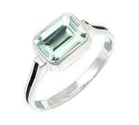 JEWELSTREZORO TSR1159AA - Anillo de plata de ley con piedras preciosas granate para hombres y mujeres, todos los tamaños, hecho a mano, T 1/2, Metal Piedra preciosa, Aguamarina cultivada en