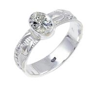 JEWELSTREZORO TSR117AA - Anillo de plata de ley 925 maciza para hombres y mujeres, hecho a mano, Q 1/2, Metal Piedra preciosa., Zirconia cúbica