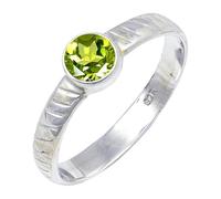 JEWELSTREZORO TSR118AA - Anillo de plata de ley 925 maciza para hombres y mujeres, hecho a mano, Large, Metal Piedra preciosa., Peridoto