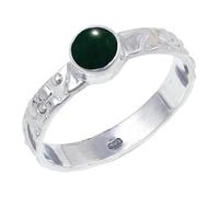 JEWELSTREZORO TSR121AA - Anillo de plata de ley 925 maciza para hombres y mujeres, hecho a mano, L 1/2, Metal Piedra preciosa., Jade verde