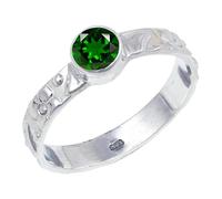 JEWELSTREZORO TSR121AA - Anillo de plata de ley 925 maciza para hombres y mujeres, hecho a mano, P 1/2, Metal Piedra preciosa., Óxido de cromo cultivado en laboratorio