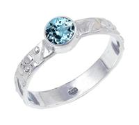 JEWELSTREZORO TSR121AA - Anillo de plata de ley 925 maciza para hombres y mujeres, hecho a mano, T 1/2, Metal Piedra preciosa., Topacio azul