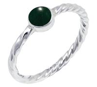 JEWELSTREZORO TSR123AA - Anillo de plata de ley 925 maciza para hombres y mujeres, hecho a mano, Large, Metal Piedra preciosa., Jade verde