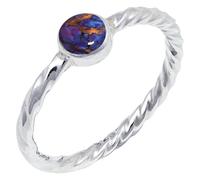 JEWELSTREZORO TSR123AA - Anillo de plata de ley 925 maciza para hombres y mujeres, hecho a mano, N, Metal Piedra preciosa., púrpura, cobre turquesa