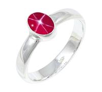 JEWELSTREZORO TSR127AA - Anillo de plata de ley 925 maciza para hombres y mujeres, hecho a mano, O 1/2, Metal Piedra preciosa., Lindy Star rosa cultivada en laboratorio