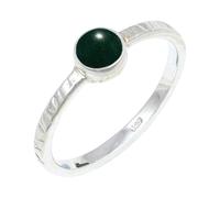 JEWELSTREZORO TSR132AA - Anillo de plata de ley 925 maciza para hombres y mujeres, hecho a mano, K 1/2, Metal Piedra preciosa., Jade verde
