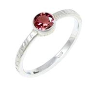 JEWELSTREZORO TSR132AA - Anillo de plata de ley 925 maciza para hombres y mujeres, hecho a mano, M 1/2, Metal Piedra preciosa., Turmalina rosa cultivada en laboratorio