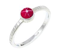 JEWELSTREZORO TSR132AA - Anillo de plata de ley 925 maciza para hombres y mujeres, hecho a mano, M 1/2, Metal Piedra preciosa., Lindy Star rosa cultivada en laboratorio