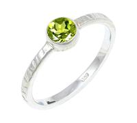 JEWELSTREZORO TSR132AA - Anillo de plata de ley 925 maciza para hombres y mujeres, hecho a mano, R 1/2, Metal Piedra preciosa., Peridoto