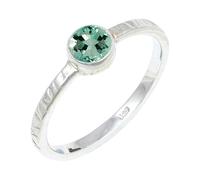 JEWELSTREZORO TSR132AA - Anillo de plata de ley 925 maciza para hombres y mujeres, hecho a mano, V 1/2, Metal Piedra preciosa., Aguamarina cultivada en laboratorio