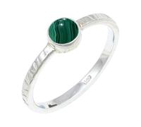 JEWELSTREZORO TSR132AA - Anillo de plata de ley 925 maciza para hombres y mujeres, hecho a mano, V 1/2, Metal Piedra preciosa., Malaquita
