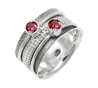 JEWELSTREZORO TSR149AA - Anillo de plata de ley 925 maciza para hombres y mujeres, hecho a mano, O 1/2, Metal Piedra preciosa., Turmalina rosa cultivada en laboratorio