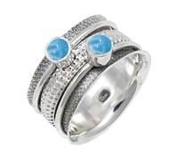 JEWELSTREZORO TSR149AA - Anillo de plata de ley 925 maciza para hombres y mujeres, hecho a mano, S, Metal Piedra preciosa., Larimar