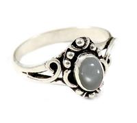 JEWELSTREZORO TSR181BQ_12 - Anillo de plata de ley 925 maciza con piedra lunar gris, para hombres y mujeres, hecho a mano, TSR181BQ_12 (N 1/2), N 1/2, Metal Piedra preciosa., Piedra lunar gris.