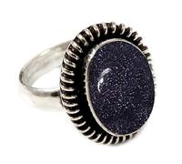 JEWELSTREZORO TSR193AA - Anillo de plata de ley 925 maciza para hombres y mujeres, hecho a mano, U, Metal Piedra preciosa., Piedra solar creada en laboratorio