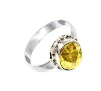 JEWELSTREZORO TSR242AA - Anillo de plata de ley 925 maciza para hombres y mujeres, hecho a mano, todos los tamaños, U, Metal Piedra preciosa., Zafiro amarillo cultivado en laboratorio
