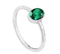JEWELSTREZORO TSR334AA - Anillo de plata de ley 925 maciza con piedras preciosas granate para hombres y mujeres, todos los tamaños, joyería hecha a mano, R, Metal Piedra preciosa., Esmeralda cultivada