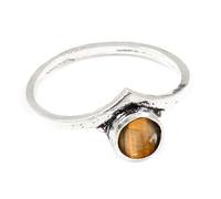 JEWELSTREZORO TSR360AA - Anillo de plata de ley con piedras preciosas para hombre y mujer, artículo de regalo, hecho a mano, O, Metal Piedra preciosa., Ojo de tigre