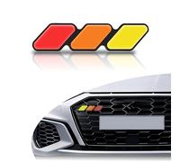 Jewkot 1 pieza de embellecedor de rejilla de coche, insignia de rejilla frontal de ABS, decoración tricolor de 4.72 x 1 pulgada, letrero de malla central automático, compatible con modelos Tacoma, 4