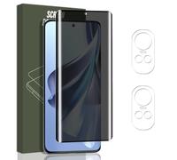 Jewloofa 1 Pieza Privacidad Protector Pantalla para OPPO Reno 10/10 Pro Cristal Templado y 2 Piezas Protector cámara, Sin Burbujas/Anti-Espía, Privacy película protectora para OPPO Reno 10/10 Pro