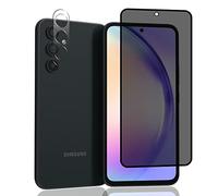 Jewloofa Protector Pantalla para Samsung Galaxy A54, 1 Piezas Privacidad película protectora y 1 Piezas Protector de Lente cámara, 9H Dureza, Anti-Espía Protector Pantalla para Galaxy A54