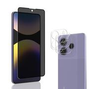Jewloofa Protector Pantalla para Xiaomi Redmi Note 14 5G, 1 Pieza Privacidad película protectora y 2 Piezas Protector de Lente cámara, 9H Dureza, Anti-Espía Protector Pantalla para Redmi Note 14 5G