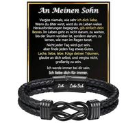 JEWTOP Regalo para papá, hijo, hermano, hombre, pulsera de piel, regalo de cumpleaños, Navidad, Día del Padre, Acción de Gracias, graduación, Cuero
