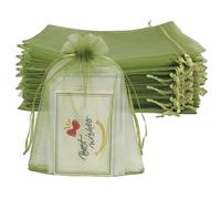 Jexila 100 bolsas de organza de 4 x 6 pulgadas, bolsa de regalo de malla pequeña verde oliva con cordón para joyas, fiestas, dulces, bolsas de frutas para frotection