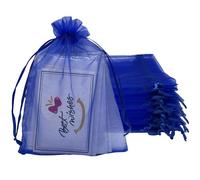 Jexila 100 bolsas de organza transparente de 5 x 7 pulgadas, bolsas de malla azul real con cordón, bolsas de regalo pequeñas para baby shower, boda, fiesta, bolsas de regalo