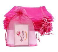 Jexila 100 bolsas de regalo de organza rosa intenso de 4 x 6 pulgadas, pequeñas bolsas de malla con cordón para boda, fiesta de cumpleaños, bolsas de regalo para joyas, bolsas de velas