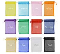 Jexila 120 bolsas de organza transparente de 5 x 7 pulgadas, bolsas de malla con cordón, bolsas pequeñas de regalo para joyas, bodas, fiestas, baby shower (arco iris, 5 x 7)