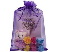 Jexila 50 bolsas de organza moradas de 8 x 12 pulgadas, bolsa grande de malla con cordón, bolsas de regalo para Navidad, boda, fiesta