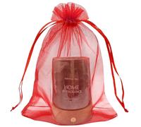 Jexila Paquete de 50 bolsas de regalo de organza roja de 6 x 9 pulgadas, bolsas de malla transparente con cordón para bolsa de joyería, regalo de fiesta de Navidad, día de la madre, bolsas de