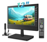 Jexiop Televisor portátil de Pantalla Plana de 12 Pulgadas, pequeño televisor con sintonizador Digital, Conector HDMI, USB, Entrada de CA/CC, 12 V, Cocina, Caravana y Monitor