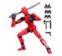 JEXOWIQ 1 pieza Figura De Acción T13, figuras, Muñeco Robot Articulado T-13 Figura De Acción Robot T13 Decoración De Escritorio para Los Amantes De Los Juegos De Juguete (rojo)
