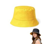 JEXOWIQ 1 pieza Pato Sombrero de Pescador Reversible para Mujer Hombre, Bucket Hat Algodón Plegable Moda Gorro Pescador Verano Sombrero de Sol Playa para Senderismo Cámping Viaje Senderismo(negro)