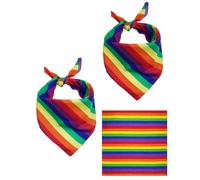 JEXOWIQ 2 pcs Arco Iris Bandanas,Pañuelos De Arco Iris,suave y elástica tela de algodón, gay Orgullo Bandana, Parade Accesorios Bandana Headscarf,Trajes De Baile Gay, Accesorios De Ropa De Amigos