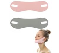 JEXOWIQ 2 pcs Reductor de Papada, Papada Reductor Mujer, Correa Adelgazante Facial,Conjunto de Mascarilla de Elevación de V Line, para Estirar Papada,para Reducir Arrugas y Dar Forma a la Cara