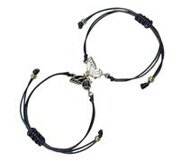 JEXOWIQ 2 pulseras de mariposa,pulsera niña,pulsera para buenos amigos, hebra ajustable, pulseras de la amistad, joyas, regalos para adolescentes, niñas, parejas