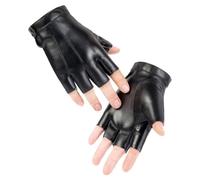 JEXOWIQ Guantes Sin Dedos Conducción Guante PU Faux Cuero Medio Dedo Mensajes de texto con pantalla táctil Guante,para Moto Ciclismo Alpinismo Deporte Gimnasio Hombres Mujer Adolescentes