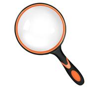 JEXOWIQ Lupas para lectura, 10X Portátil Lupas, Lente de 80 mm, Lente de Aumento Engrosada con Mango de Goma Antideslizante, Libros de Lectura de Espejo de Aumento Irrompible, Inspección, Insectos