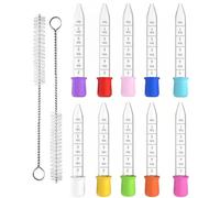 JEXOWIQ Pipetas cuentagotas,10 pcs Pipetas de Silicona de 5 ml, Dispensador Líquido de Plástico con Cepillo de Limpieza, para Transferencia de Líquidos, Hacer Golosinas en Moldes, Mascotas, Plantas