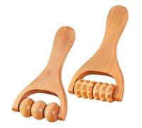 JEXOWIQ Rodillo de Masaje de Madera,2pcs Rodillo De Masaje De Mano Rodillo De Masaje De Cuello Rodillo De Bola De Masaje Rodillo De Masaje De Madera para Herramientas De Masaje De Madera,Conveniente
